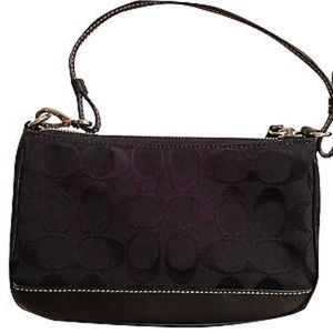 COACH |Black Leather Signature C Demi Purse # 6094